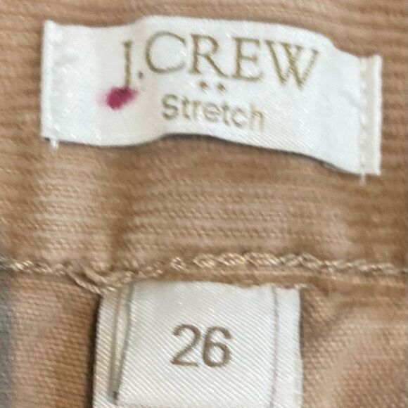 J Crew stretch cotton tan 5 pocket corduroy skinny mid rise pants size 26 - Picture 8 of 8